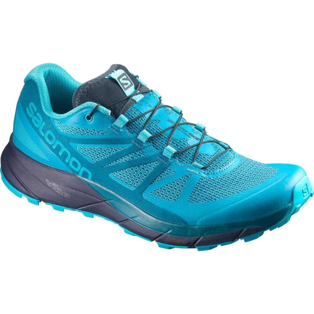Salomon Sense Ride 5 Trail shoes size 7.5 in blue colorway